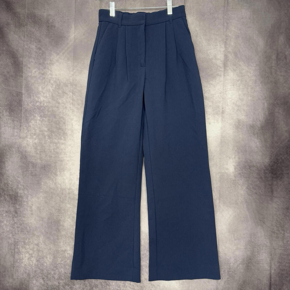 Women's Navy Wide-Leg Pants